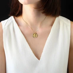Médaille or jaune Vierge Marie Augis