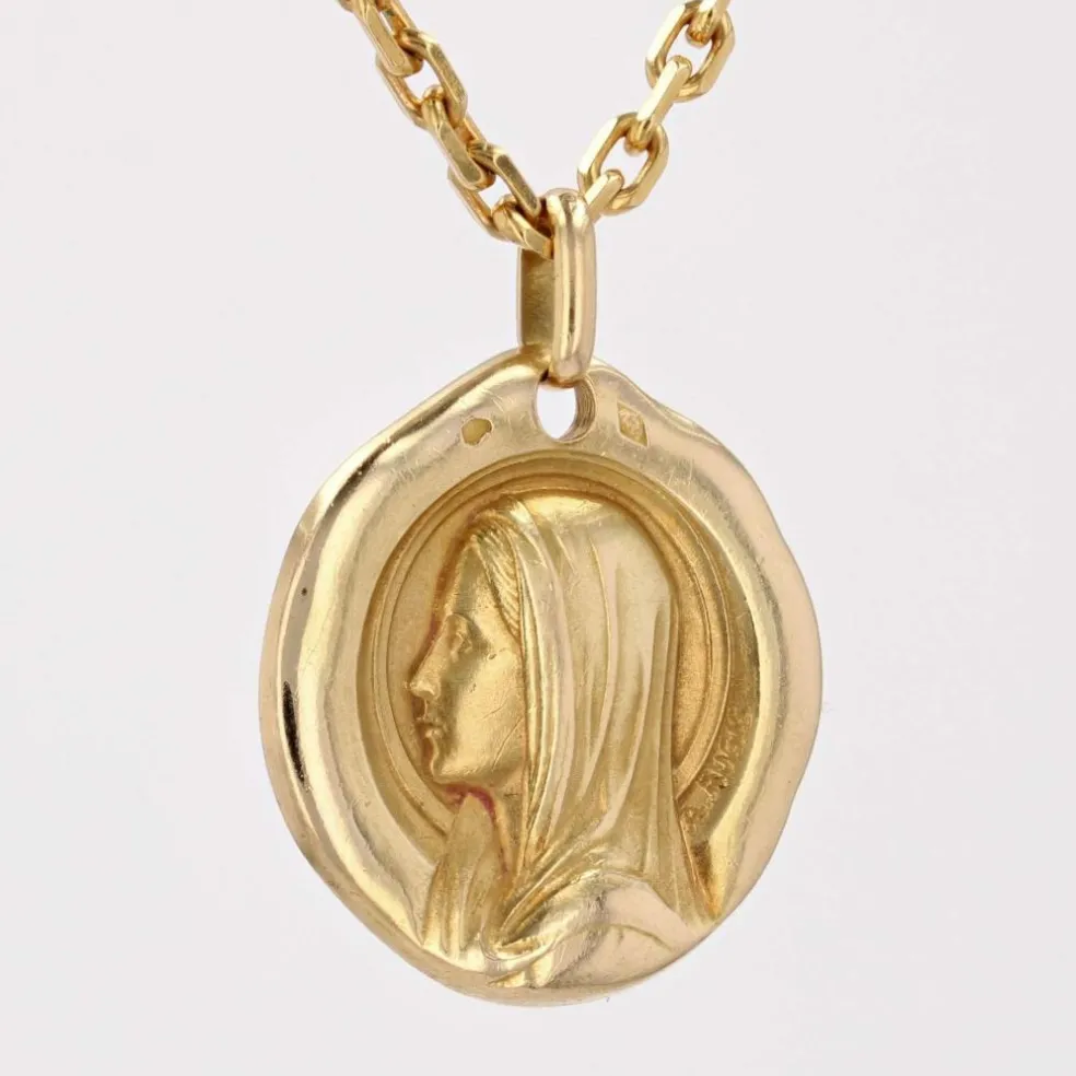 Médaille or jaune Vierge Marie Augis