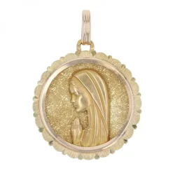 Médaille or Vierge Marie en prière