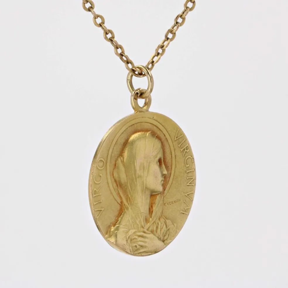 Médaille or Vierge Marie signée Vernon