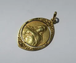 Médaille pendentif Dropsy Art Nouveau Vierge
