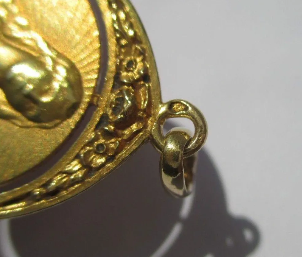 Médaille pendentif Dropsy Art Nouveau Vierge