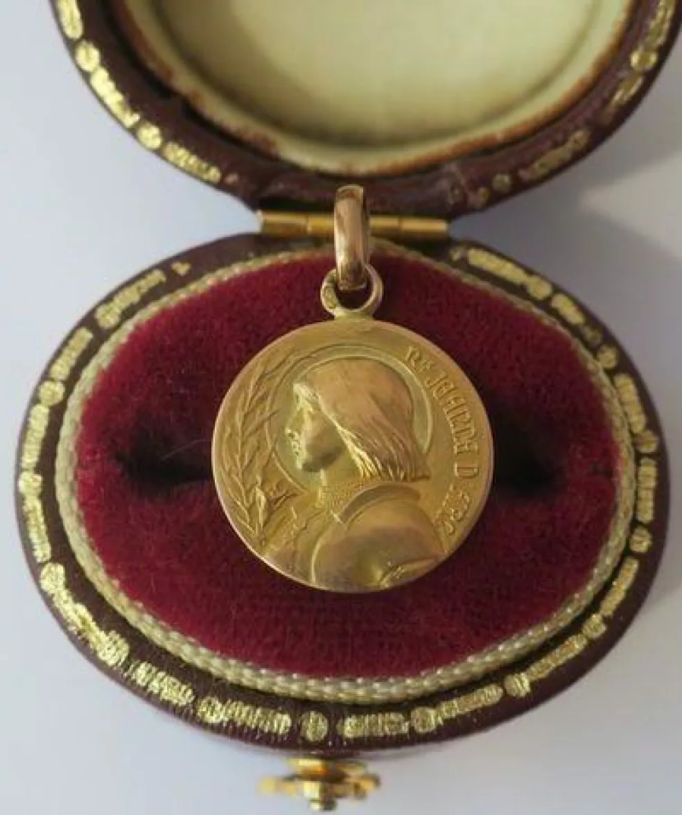 Médaille pendentif Jeanne d’Arc biface