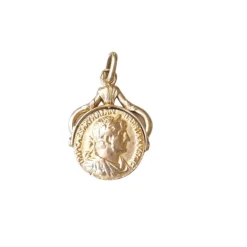 Médaille pivotante pièce romaine or