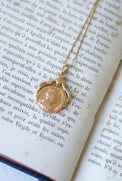 Médaille pivotante pièce romaine or
