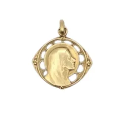 Médaille religieuse Art Nouveau Vierge de profil