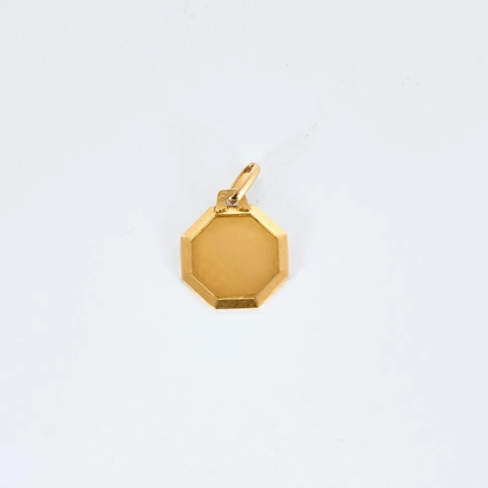 Médaille religieuse octogonale Vierge or jaune