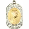Médaille Religieuse Vierge Art Déco Signée Dropsy