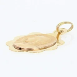 Médaille religieuse Vierge auréolée or jaune