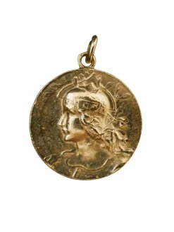 Médaille Représentant Une Femme Casquée