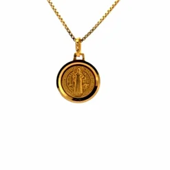 Médaille Saint Benoit Or Jaune 18k
