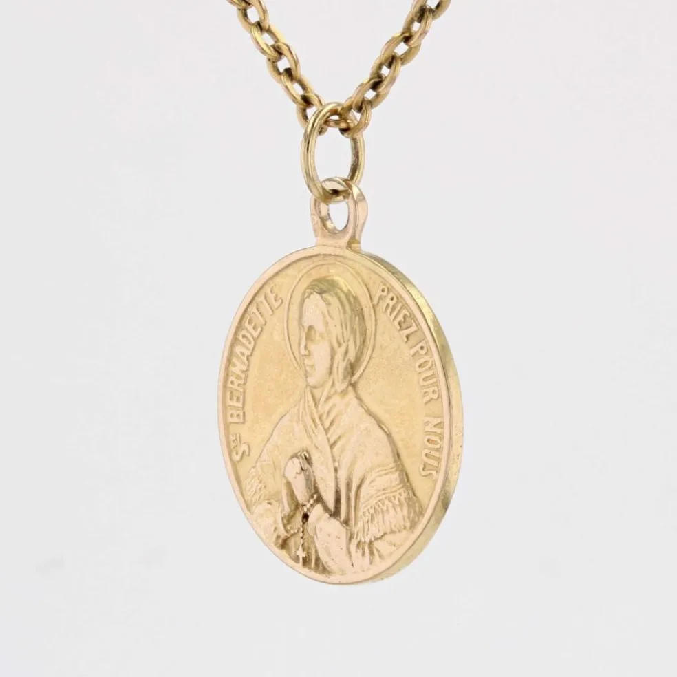 Médaille Sainte Bernadette or jaune