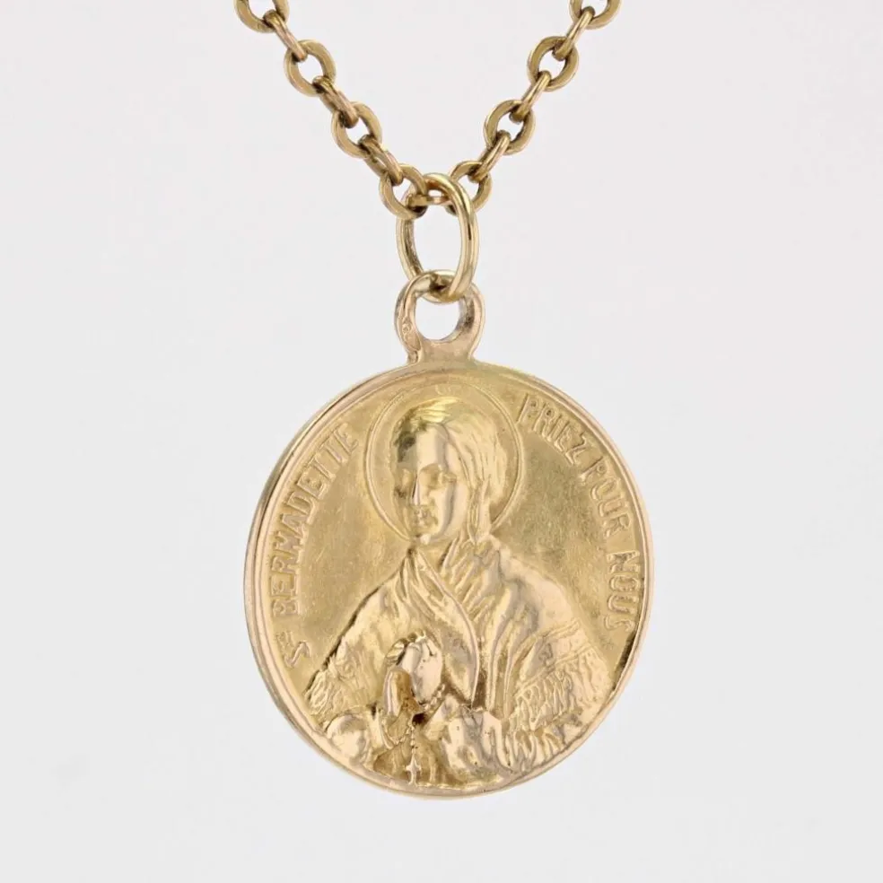 Médaille Sainte Bernadette or jaune