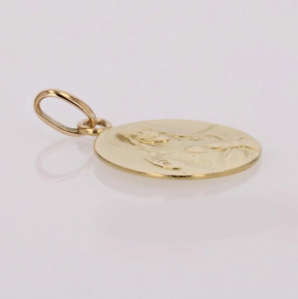 Médaille scapulaire or jaune signée Lasserre
