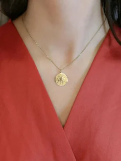 Médaille signe zodiaque Poisson or jaune