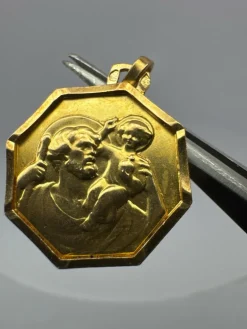 Médaille St Christophe Or Jaune 18k
