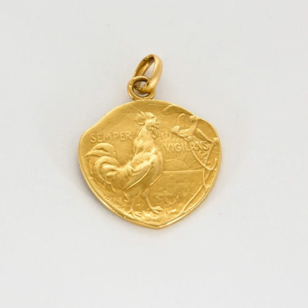 Médaille Vercingétorix & Coq en or jaune