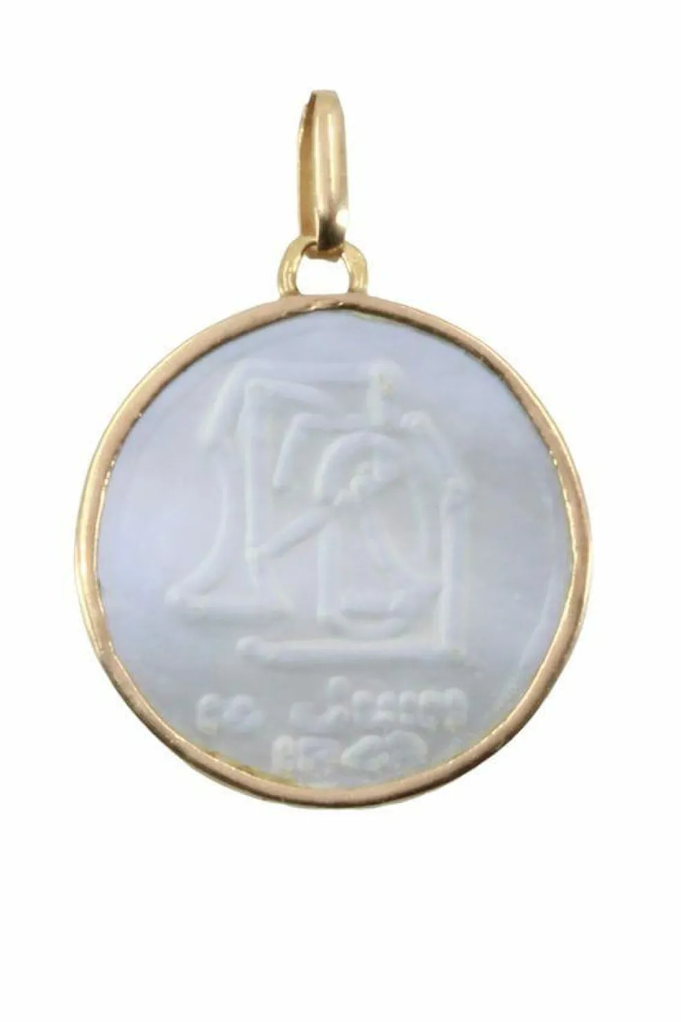 MÉDAILLE VIERGE ANCIENNE NACRE