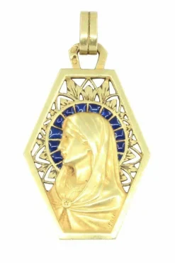 MÉDAILLE VIERGE ANCIENNE PLIQUE À JOUR