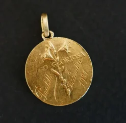 Médaille vierge, en or jaune