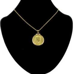 Médaille Vierge Marie auréolée en or jaune et or rose