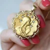 Médaille Vierge Marie Damants Or Jaune