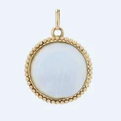 Médaille Vierge Marie or jaune et nacre