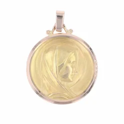 Médaille Vierge Marie sur or jaune et rose