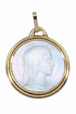 MÉDAILLE VIERGE NACRE SIGNÉE H.DROPSY