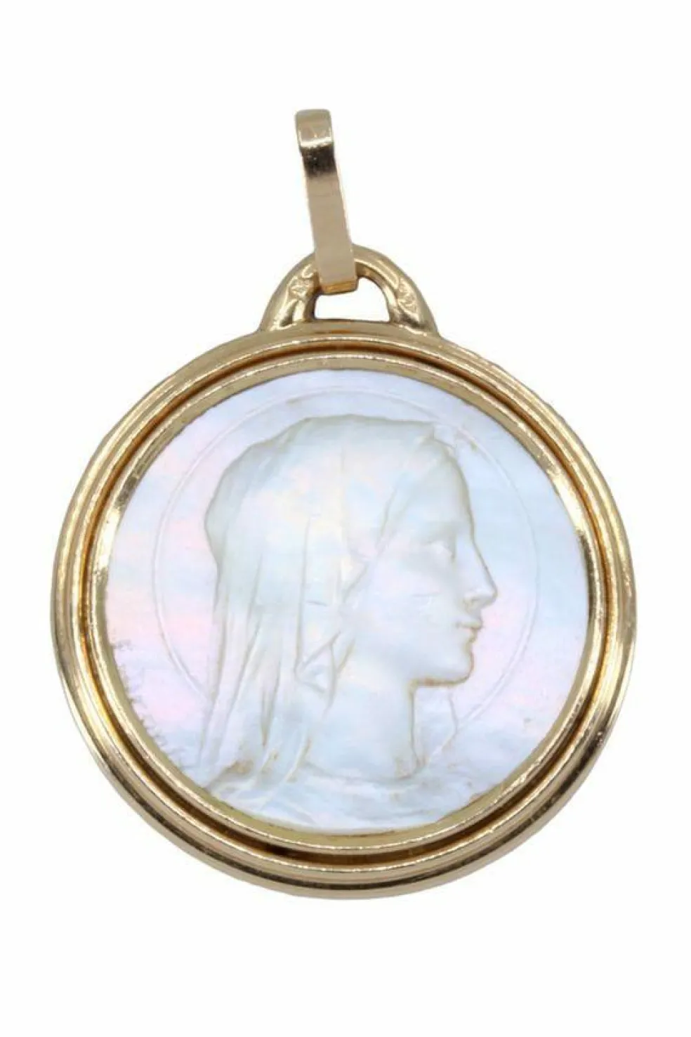 MÉDAILLE VIERGE NACRE SIGNÉE H.DROPSY