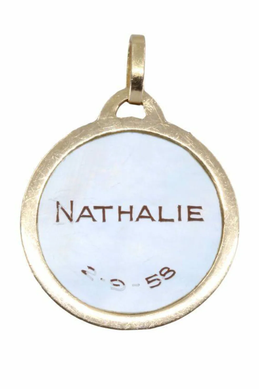 MÉDAILLE VIERGE NACRE SIGNÉE H.DROPSY