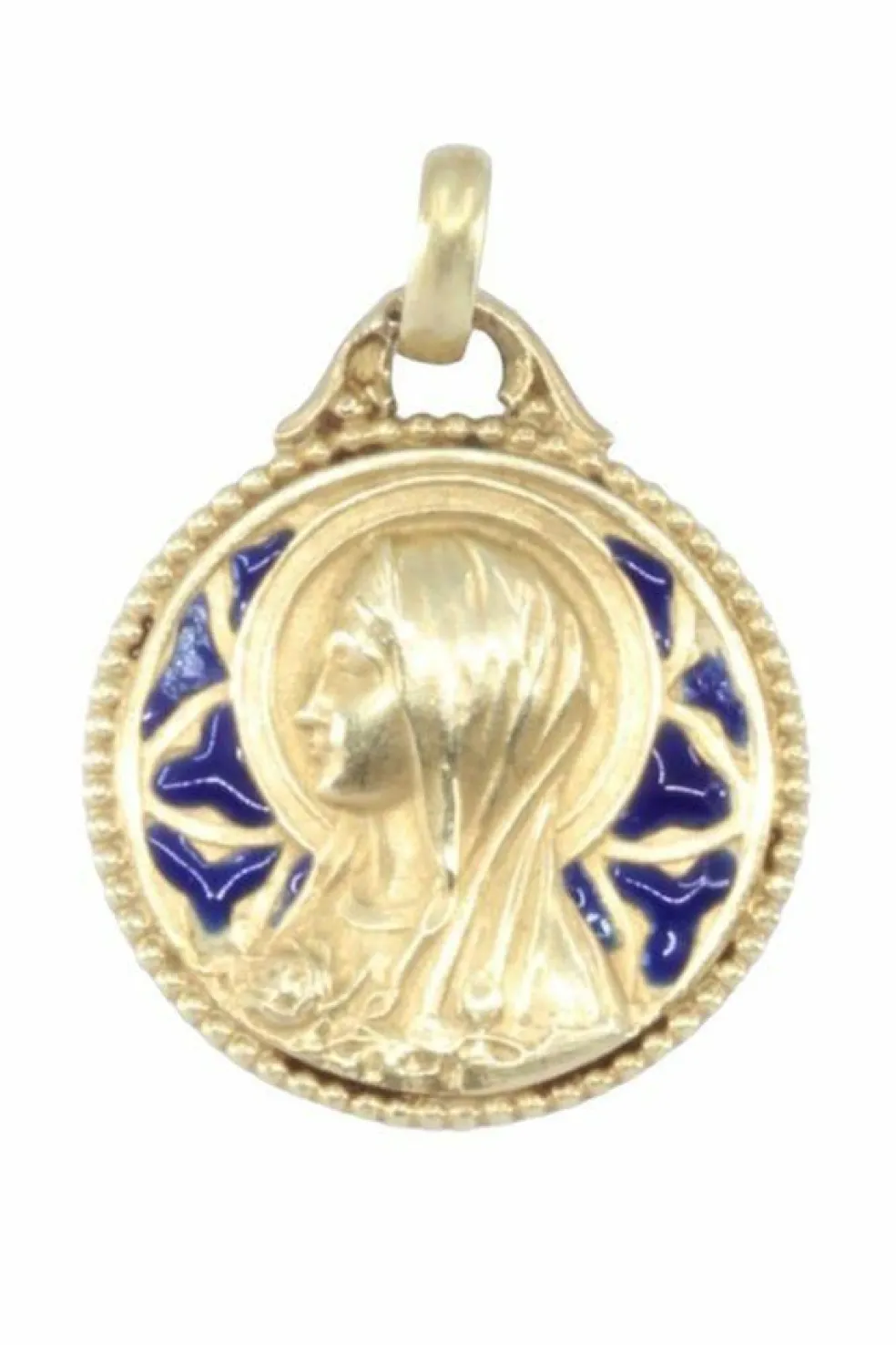 Médaille Vierge or et émail