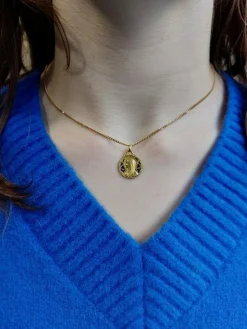 Médaille Vierge or et émail