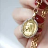 Médaille Vierge or et perles fines