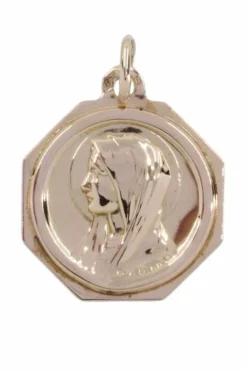 Médaille Vierge or jaune signée P.BRANDT