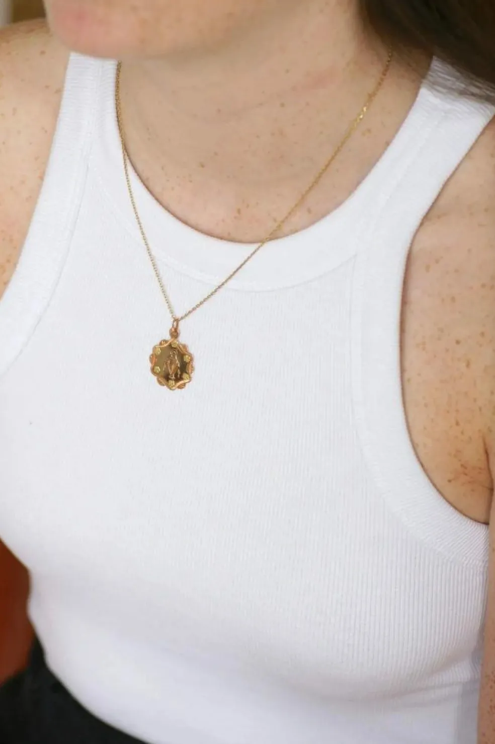 Médaille Vierge or rose