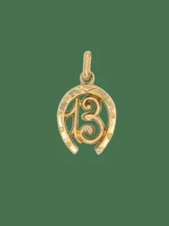 Médaille vintage 13 porte bonheur or jaune