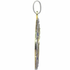 Médaille vintage édouardienne - Art déco des années 1920 en diamant et saphir représentant la Vierge Marie et l'enfant Jésus