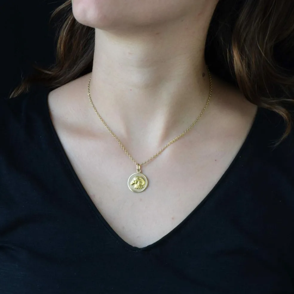 Médaille Zodiaque Bélier or jaune