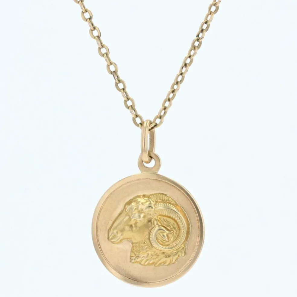 Médaille Zodiaque Bélier or jaune