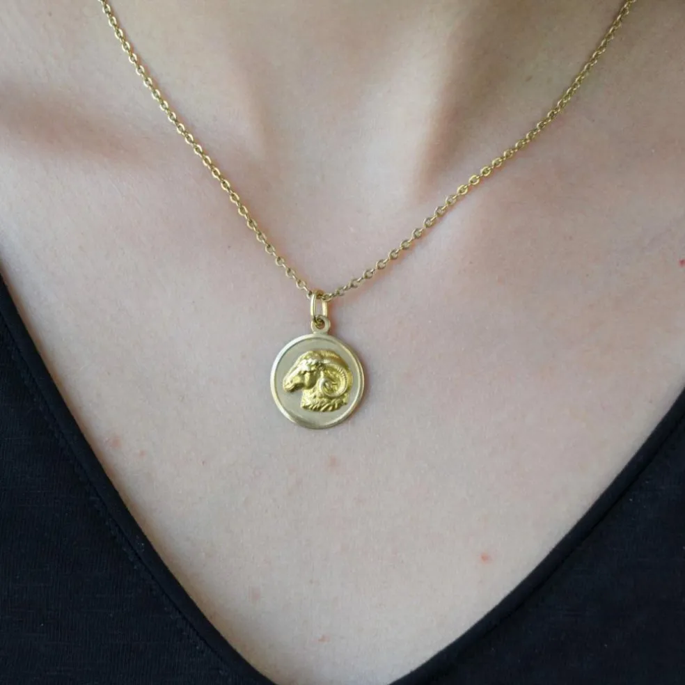 Médaille Zodiaque Bélier or jaune