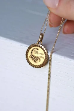 Médaille Zodiaque vintage Scorpion en or