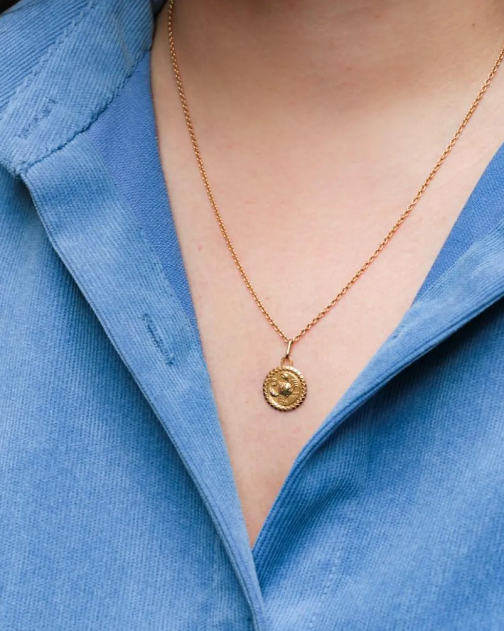 Médaille Zodiaque vintage en or jaune