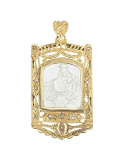 MÉDAILLE VIERGE A L'ENFANT AU SCAPULAIRE ART-NOUVEAU