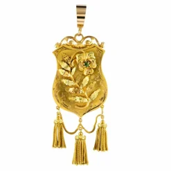 Médaillon ancien écu et décors floraux