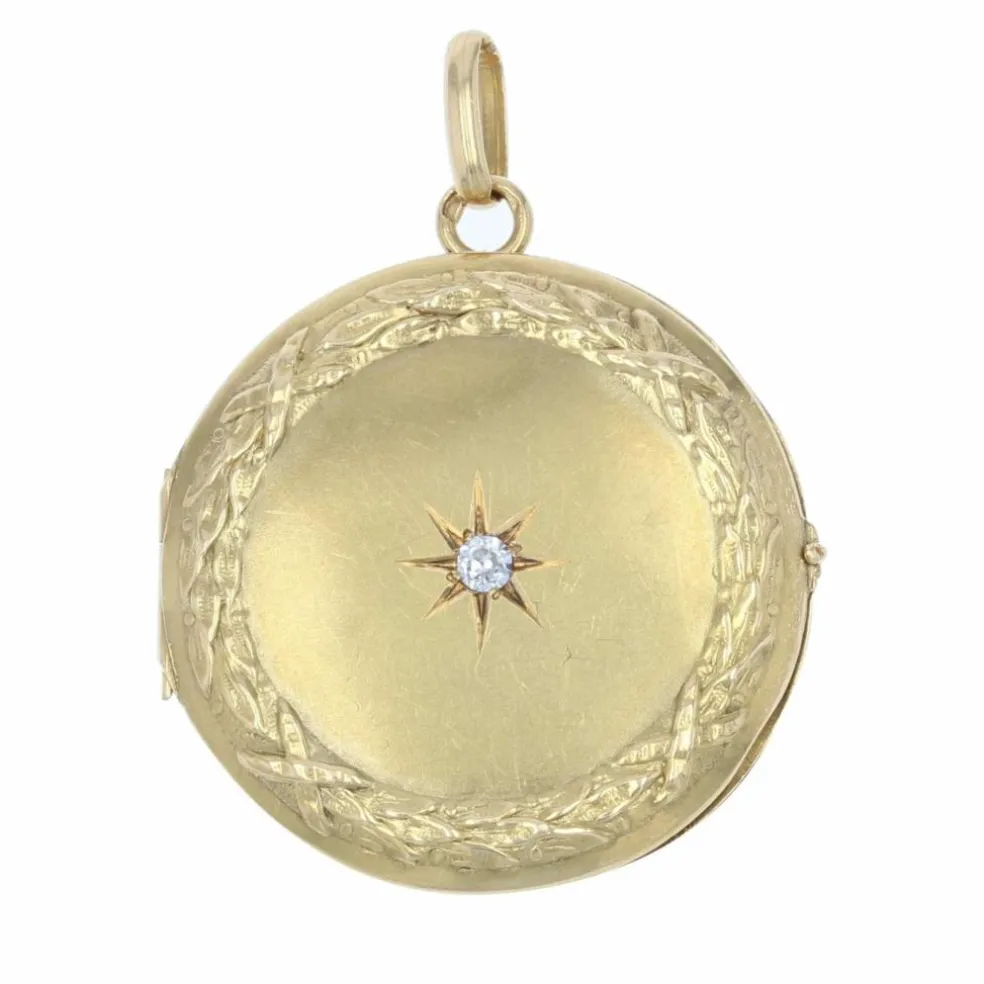 Médaillon ancien en or et diamant