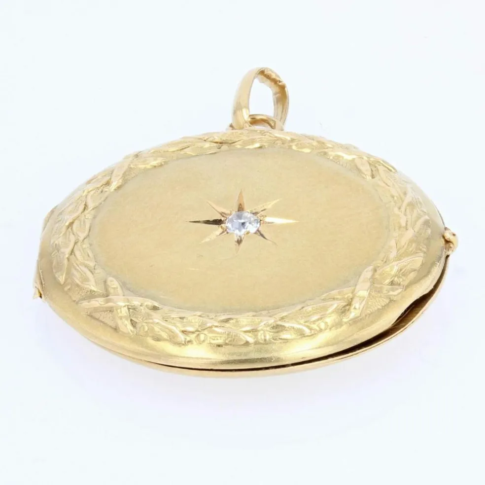 Médaillon ancien en or et diamant