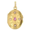 Médaillon ancien en or rubis perles