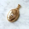 Médaillon ancien or rose et diamant