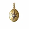 Médaillon ancien étoile or rose et or jaune, perles fines